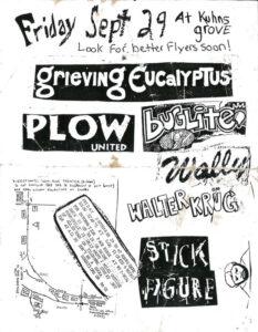 Grieving Eucalyptus + Plow United + Buglite at Kuhn's Grove alt flyer