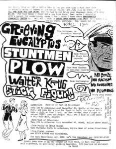 Grieving Eucalyptus + Stuntmen + Plow + Walter Krug at Northampton Community Center